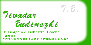 tivadar budinszki business card